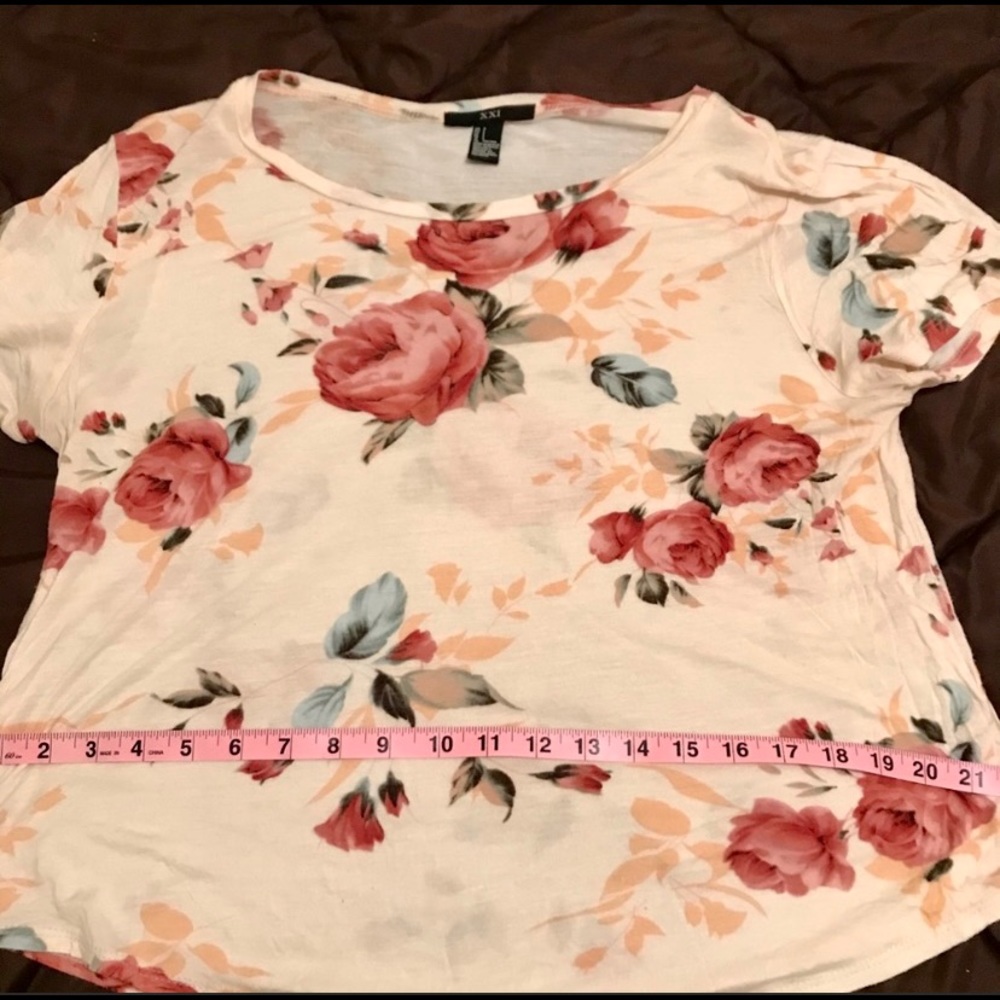 Forever 21 pink floral crop top - Picture 5 of 8